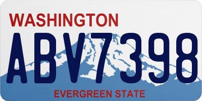 WA license plate ABV7398
