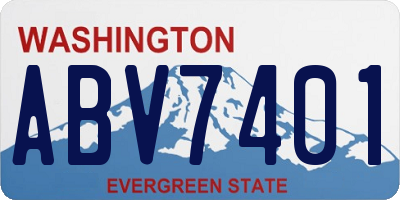 WA license plate ABV7401