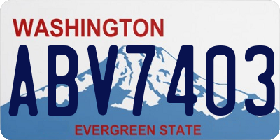 WA license plate ABV7403