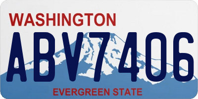 WA license plate ABV7406