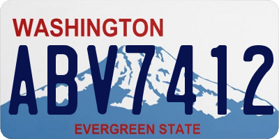 WA license plate ABV7412
