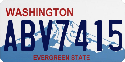 WA license plate ABV7415