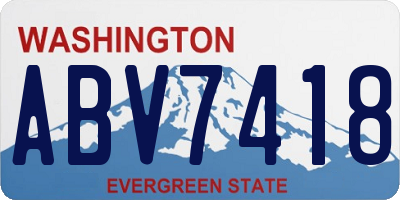 WA license plate ABV7418