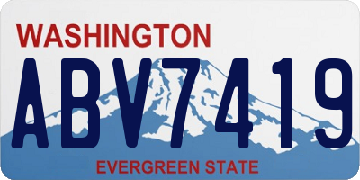 WA license plate ABV7419