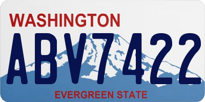 WA license plate ABV7422