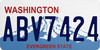 WA license plate ABV7424