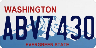 WA license plate ABV7430