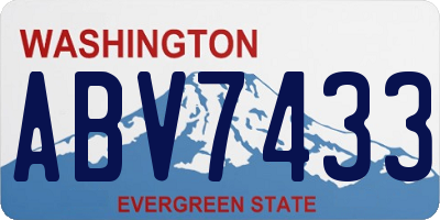 WA license plate ABV7433