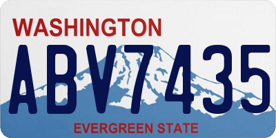 WA license plate ABV7435
