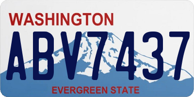 WA license plate ABV7437