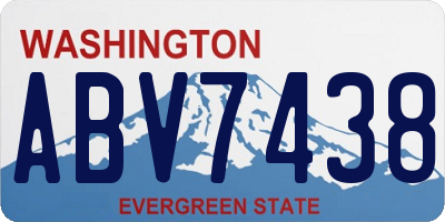 WA license plate ABV7438