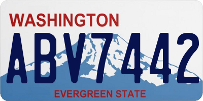 WA license plate ABV7442