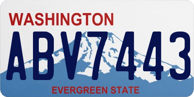 WA license plate ABV7443