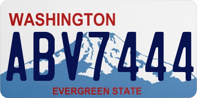 WA license plate ABV7444