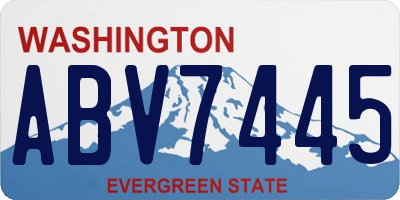 WA license plate ABV7445