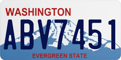 WA license plate ABV7451