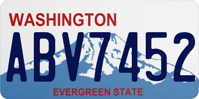 WA license plate ABV7452