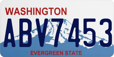 WA license plate ABV7453