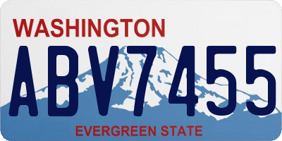 WA license plate ABV7455