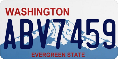 WA license plate ABV7459