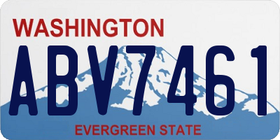 WA license plate ABV7461