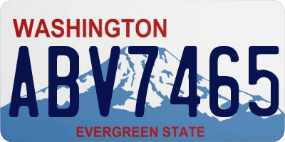 WA license plate ABV7465