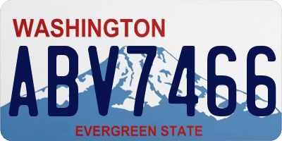 WA license plate ABV7466