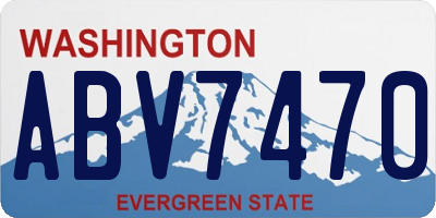 WA license plate ABV7470