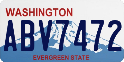 WA license plate ABV7472