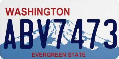 WA license plate ABV7473