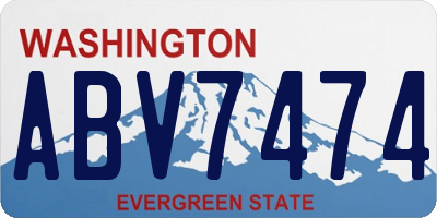 WA license plate ABV7474