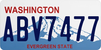 WA license plate ABV7477