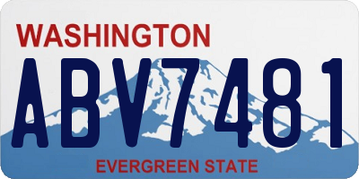 WA license plate ABV7481