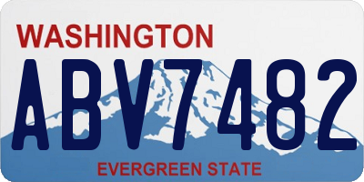 WA license plate ABV7482