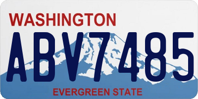 WA license plate ABV7485