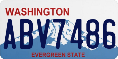 WA license plate ABV7486