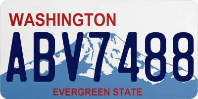 WA license plate ABV7488