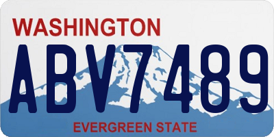 WA license plate ABV7489