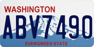 WA license plate ABV7490