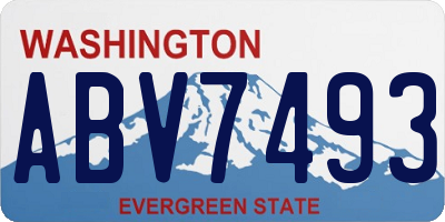 WA license plate ABV7493