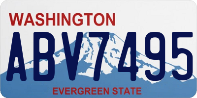 WA license plate ABV7495