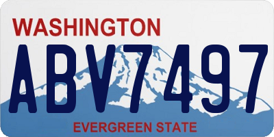 WA license plate ABV7497