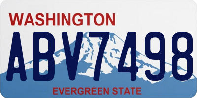 WA license plate ABV7498