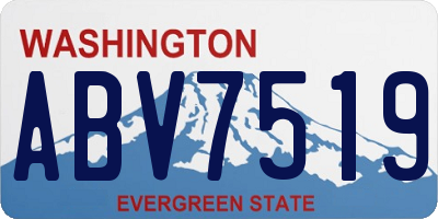 WA license plate ABV7519