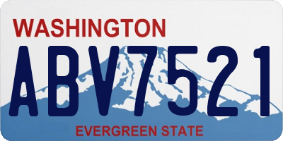 WA license plate ABV7521