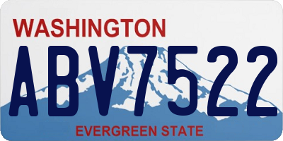 WA license plate ABV7522