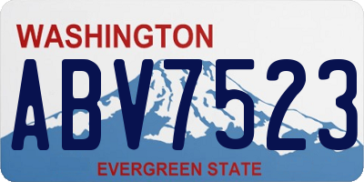 WA license plate ABV7523