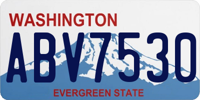 WA license plate ABV7530