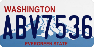 WA license plate ABV7536