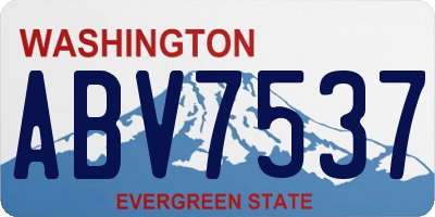 WA license plate ABV7537